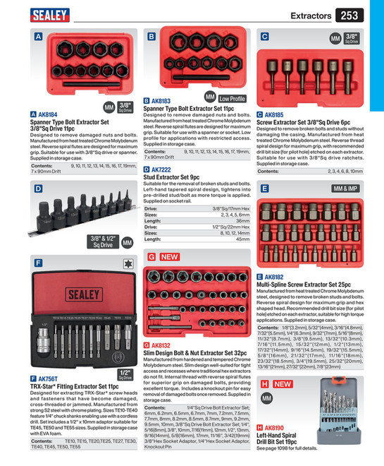 Maximum Extractor Set Premier Bolt Extractor Socket Set 3/8