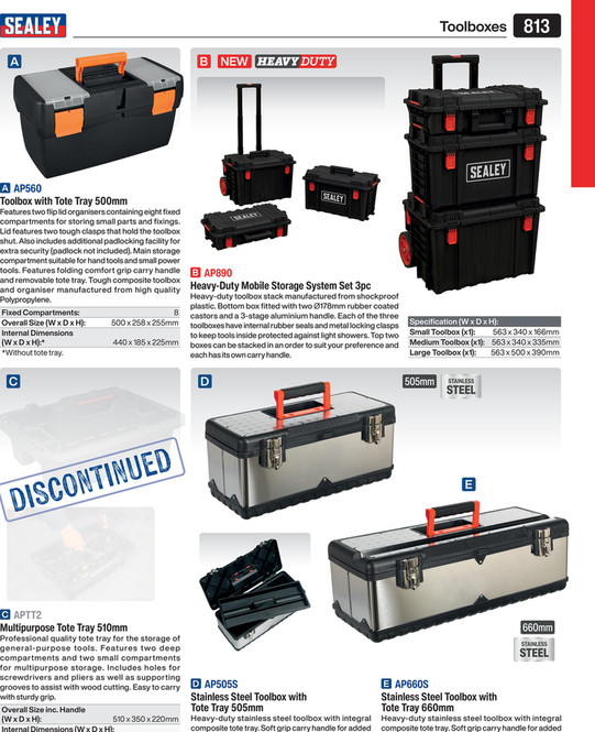 Toolbox with Tote Tray 510mm [AP533]