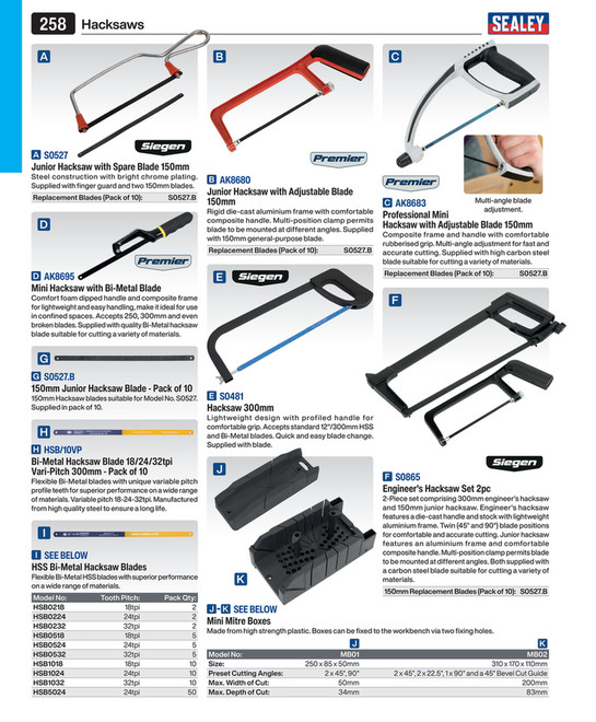 Siegen Hacksaw 300mm [S0481]