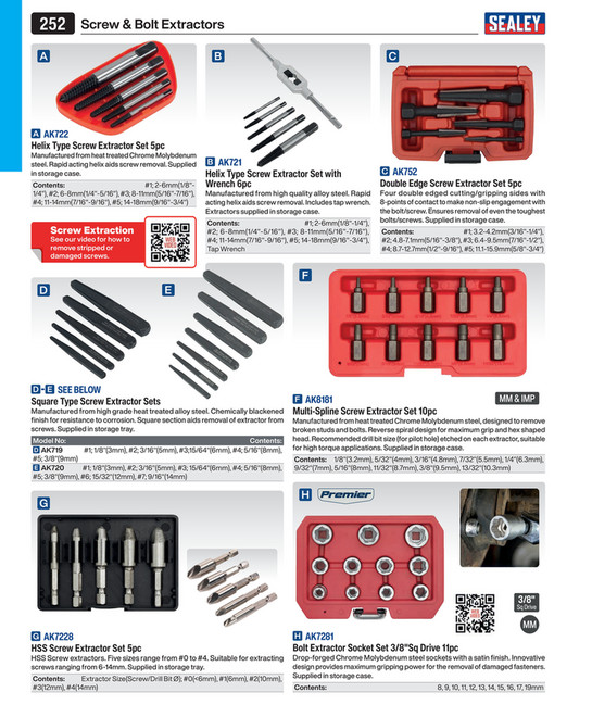 Spanner Type Bolt Extractor Set 11pc [AK8183]