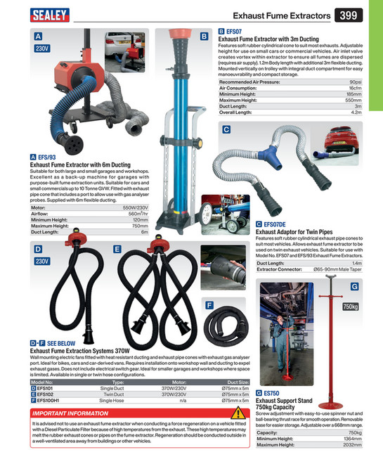 Exhaust Fume Extractor with 3m Ducting [EFS07]