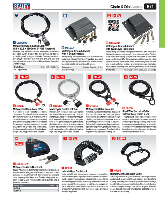 Motorcycle Chain Lock 1.2m [SSCL12]