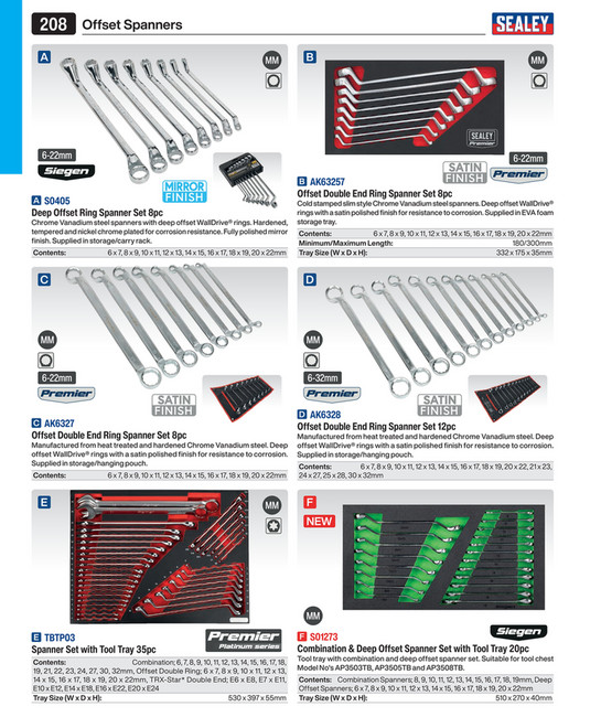 Premier Double Flexi-Head Socket Spanner Set 6pc [AK635]