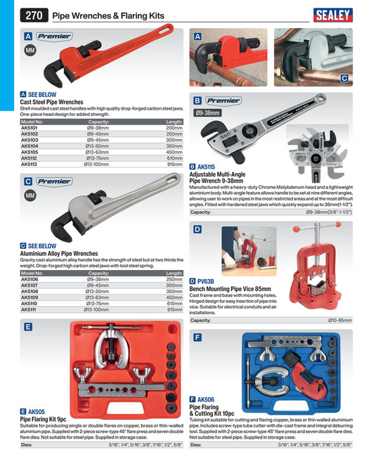 Premier Aluminium Alloy Pipe Wrench European Pattern 250mm [AK5106]